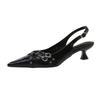 Fashion Women Pointed Toe Sandals High Heels Shoes Woman Slippers Slingbacks 2025 Summer Designer Dress Trend Buckle Sexy Pumps Mujer