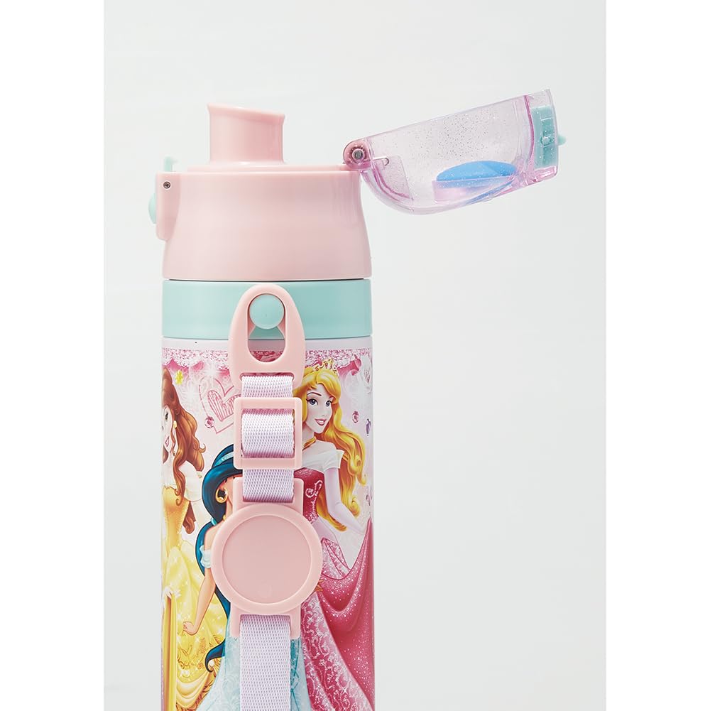 Skater Stainless Steel Water Bottle for Direct Disney Princess Lightweight and Cooling Sports Water Kids, Drinking, 470ml, 24, Child-Friendly, Only,