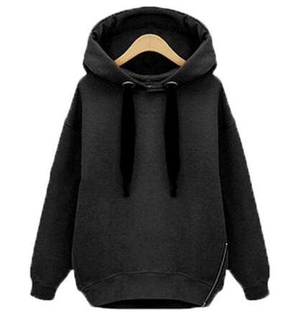 Loose Top Coat Long Sleeve Hooded Pullover Large Plush Thickened Sweater Middle Long Sweater Funny European Style Top Hooded Women