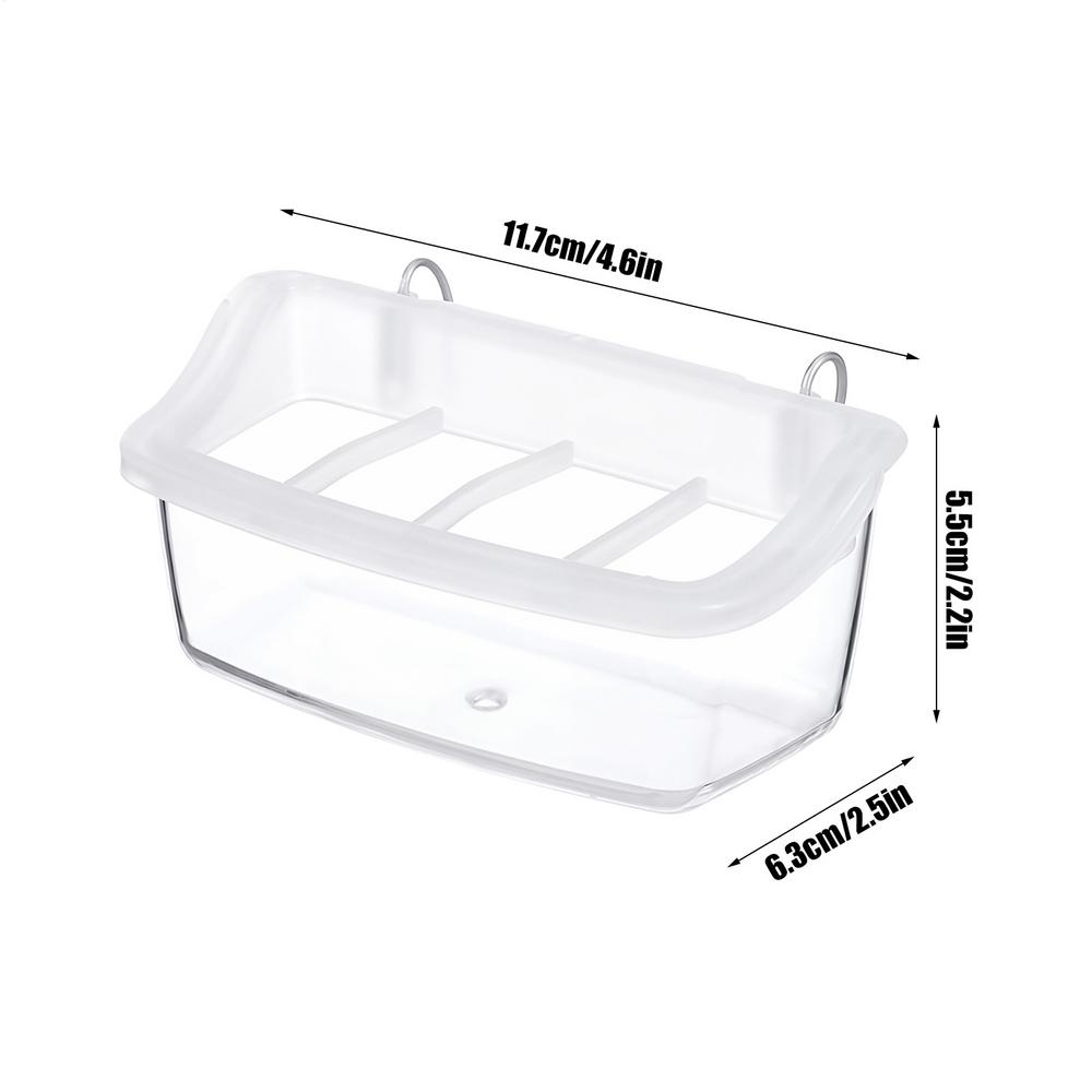 Birdcage Feeder Spill-Proof Cage Bird Feeder With Hook Clear Compartment Dispenser Cage Parrot Feeder Tray Water Bowl Feeder