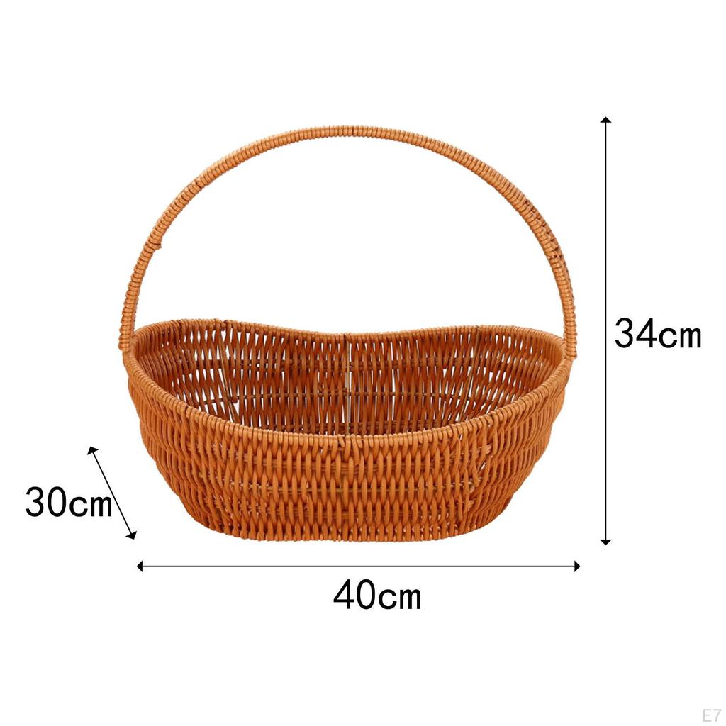 Kosz Kosze upominkowe Pojemnik Puste owalne pojemniki Ręcznie robiony Uchwyt do przenoszenia Piknik Doniczka