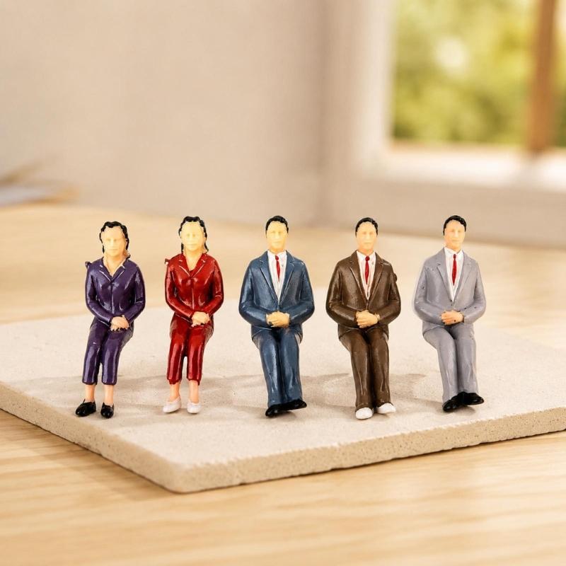 Architectural Model People Figures Set of 10 for Detailed Dioramas Scene, Colorful Plastic Miniatures for Landscape Display Decoration