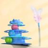 4-Layer Feather Cat Turntable With Fun Toy Ball And Playing Stick - Interactive Toy For Cats