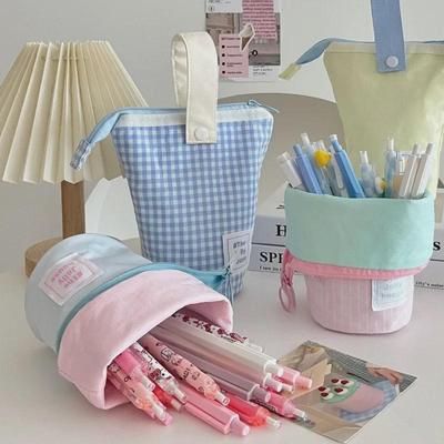 High-Capacity Stand-Up Pencil Case for High School Students - Stylish and Functional for Boys and Girls