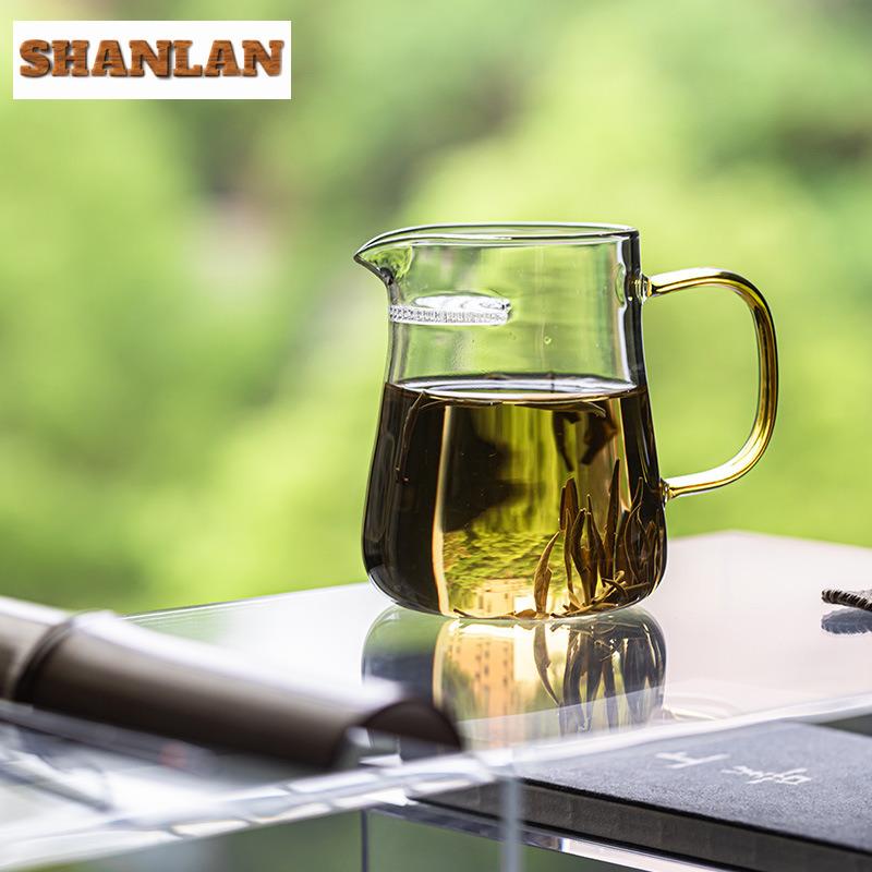 420ml Thickened Glass Fair Cup Chahai High Boron Silicon Heat Resistant Kung Fu Tea Et With Handle Filter Fair Cup Tea Separator