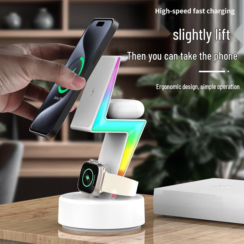 Apple Device Compatible 3-in-1 Wireless Charger for iPhone, Watch & Earbuds