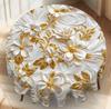 1 Piece Of Retro Floral Round And Rectangular Tablecloths, Available In Various Sizes, 3D Stereo Gold Floral Pattern Printing Design, Spring And Summe