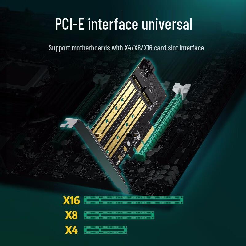 UGREEN Dual M.2 To PCIe 3.0 NVMe/SATA Adapter Card