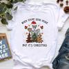 Santa Claus Riding A Dolphin Print Tshirt for Girls White Casual Christmas Gift Tshirt Fashionable Shortsleeved Tshirt Women