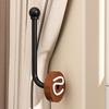 Solid Wood No-Drill Curtain Tieback & Hook - Windproof Holder for Windows & Doors