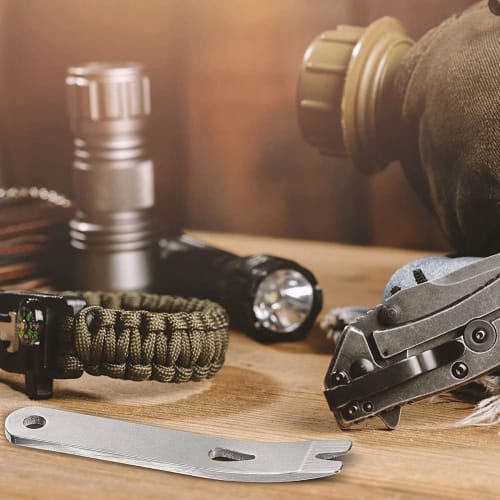 Ahvqevn 8-Piece Mini Crowbar, Stainless Steel Flat Bar, Multifunctional Small Prybar, Mini Crowbar Survival Opener Tool Set