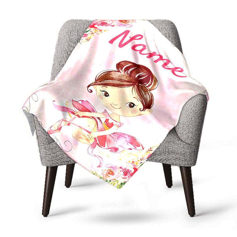 Ballet Girl Home Customize Your Name Blankets Comfortable Soft Lightweight Allseason Multipurpose Blanket For Picnic Sofa Office Bed Living Room