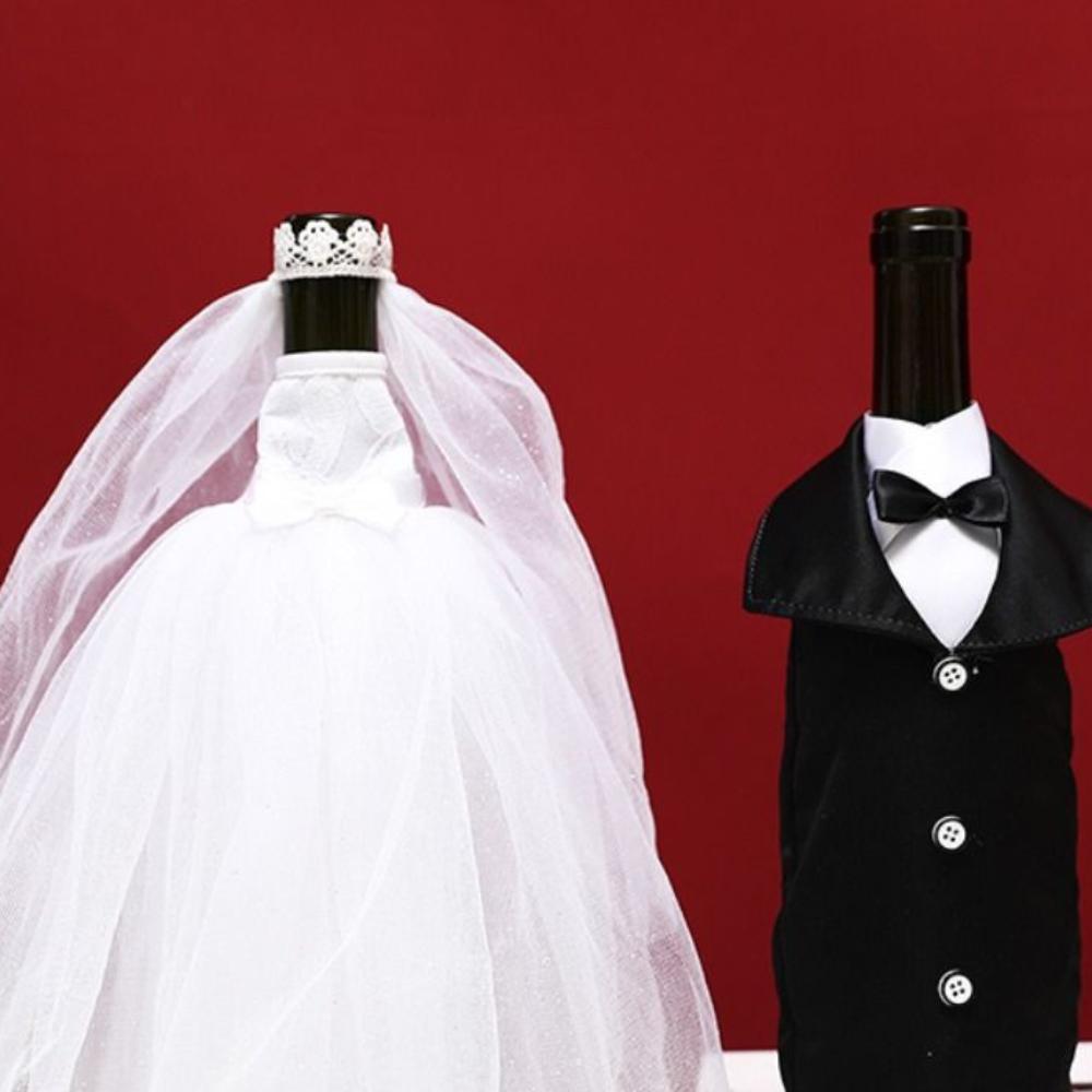 Exquisite Wedding Wine Bottle Cover Ceremonial Dress Wine Bottle Bag Restaurant Bar Holiday