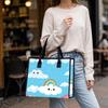 Cute Cloud Rainbow Canvas Tote Bag Daily Casual Large Capacity Shopping Handbag for Women Outdoor Travel Grocery Portable Reusable Bag