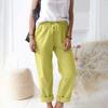 Women's Pants, Casual Solid Color Pocket Pants Elastic Waist Loose Straight Leg Pants