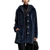 Women's Casual Loose Fit Single-Breasted Hooded Long Sleeve Double-Sided Trench Coat