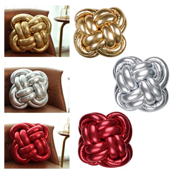 Woven Knotted Throw Pillow Solid Color Design High Elastic Friendly to Skin Chinese Knotting Office Sofa Bed Cushion Pillow Decor