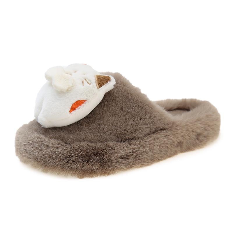 Fashion 2025 NEW Slippers Women's Thick Bottom Cotton Slippers Fashionable All-Weather Fur Slippers Autumn Winter Wear