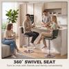 Bar Stools Modern PU Leather Adjustable Breakfast Bar Stools Backrest Set of 2 Green