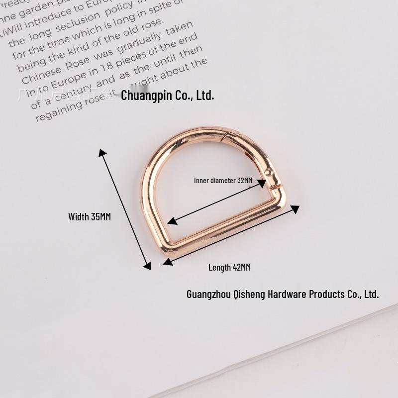 In-Stock: High-Grade D-Shaped Spring Ring Buckle for DIY Bag Handles & Straps