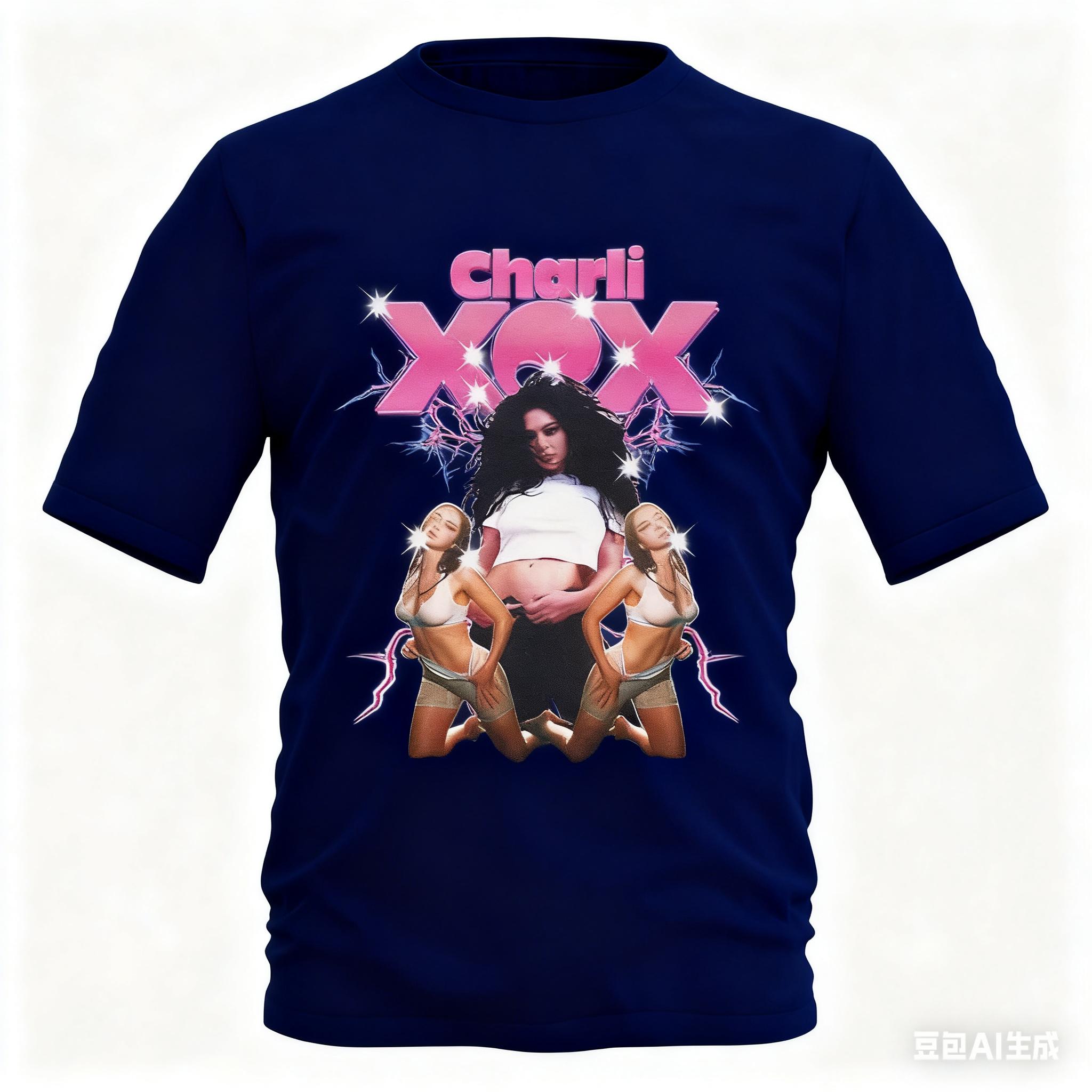 Графическая футболка Charli XCX Футболка для фанатов поп-музыки с ретро-дизайном Смелый принт поп-культуры 4XL