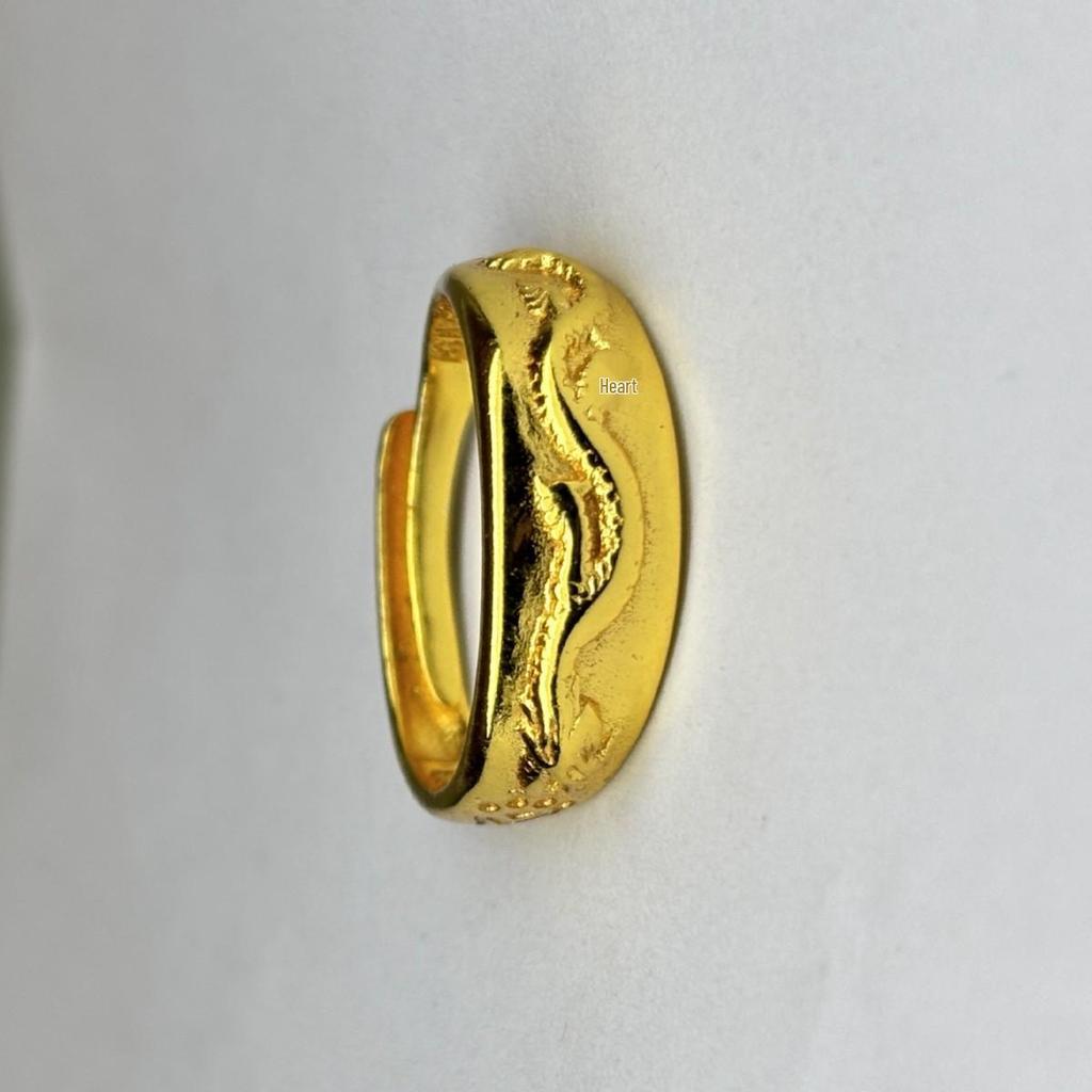 Classic Vietnamese Sand Gold Fire-Baked Non-Tarnishing Wedding Ring - Versatile and Fashionable