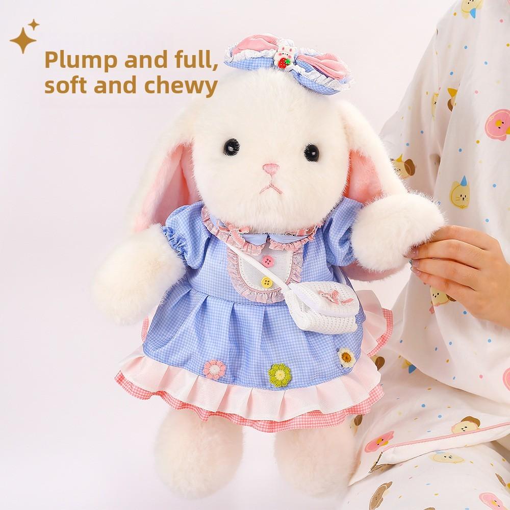 Plush Rabbit Toy With Long Ears And Dress For Kids Gift