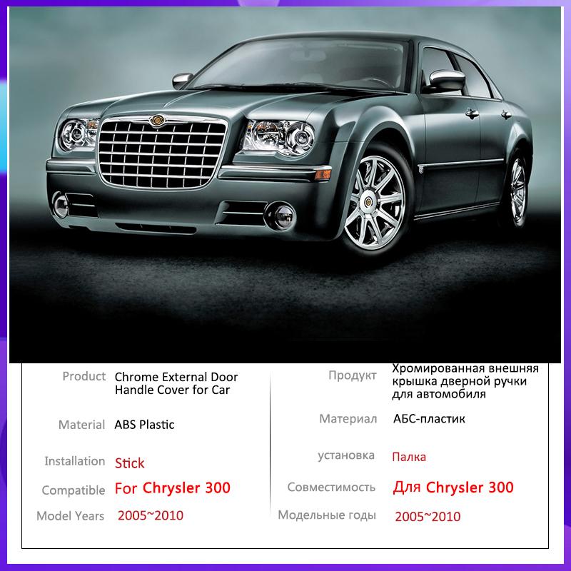 For Chrysler 300 300C 2005 2006 2007 2008 2009 2010 Gloss Black Door Handle Cover Creative Stickers Trim Car Accessories Gadget