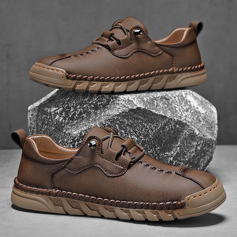 38-46 Handmade Split Leather Boots Men Shoes Comfortable Ankle Boots For Men Casual Shoes Large Size Tooling Shoes