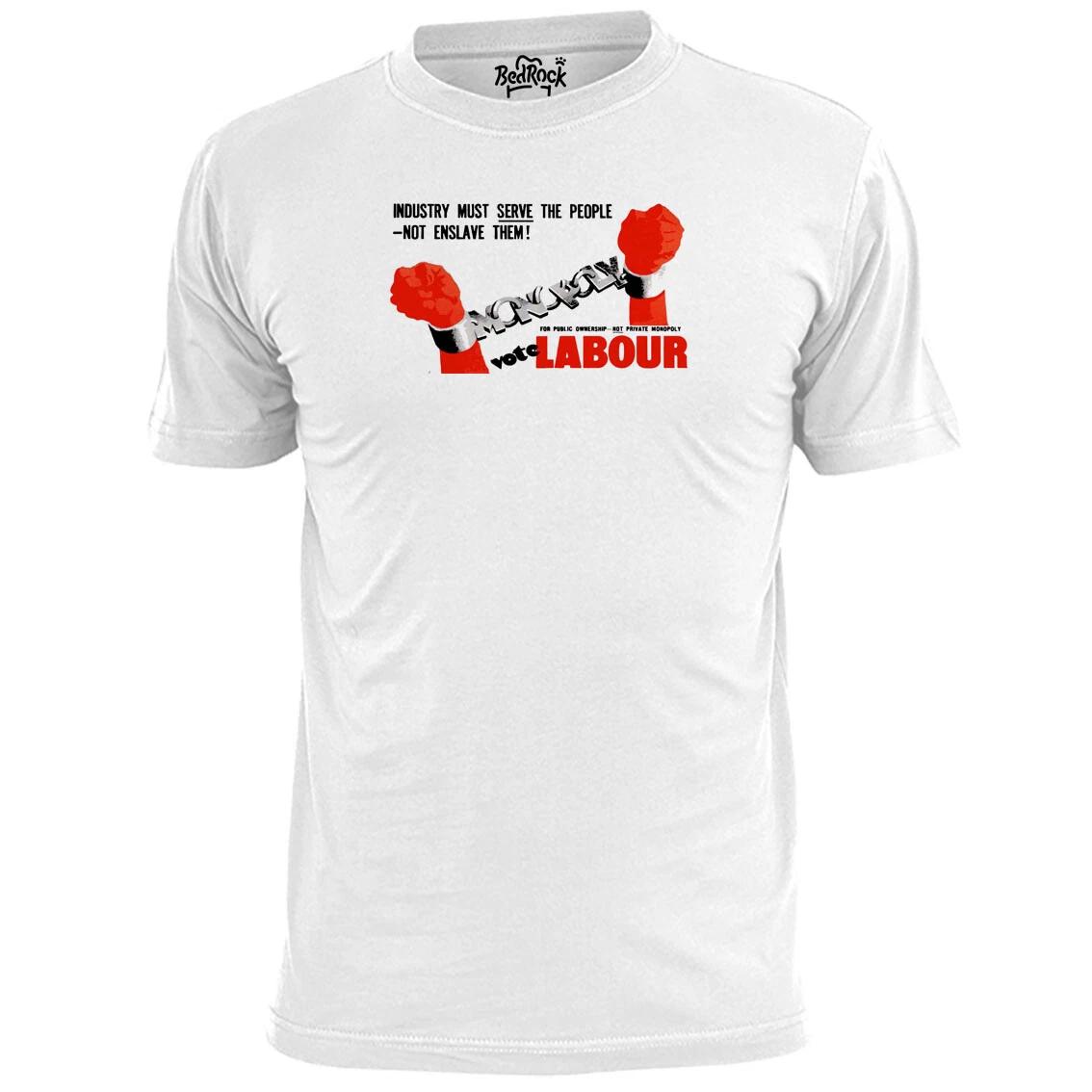 Mens Vintage Labour Election Poster Enslave Anti Tory T shirt 2XL
