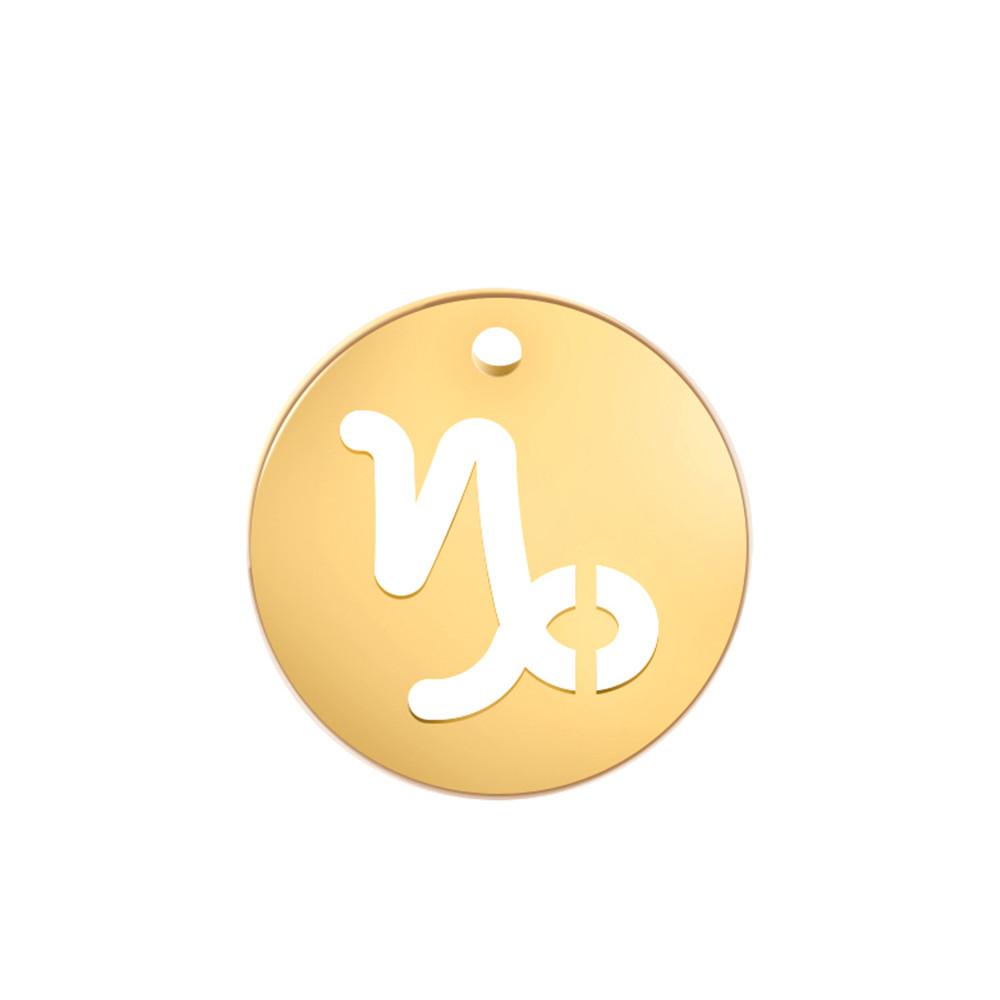 Teamer 12pcs/lot Zodiac Signs Charms Jewelry Making Stainless Steel Gold Color 12 Constellation Taurus Pendants Birthday Gifts