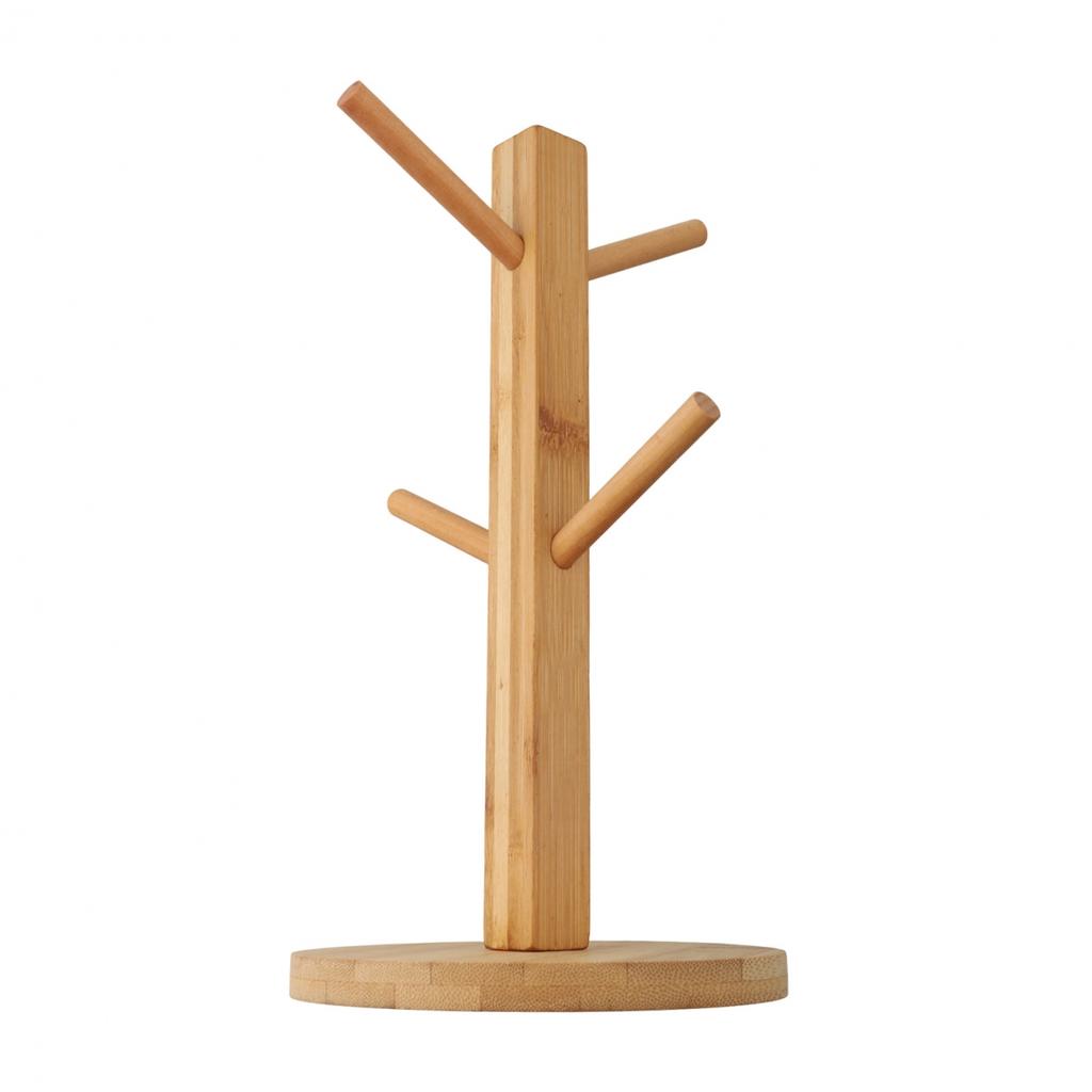 Soluzione Sostenibile in Legno per Conservare Tazze, a Forma di Albero con 6 Ganci