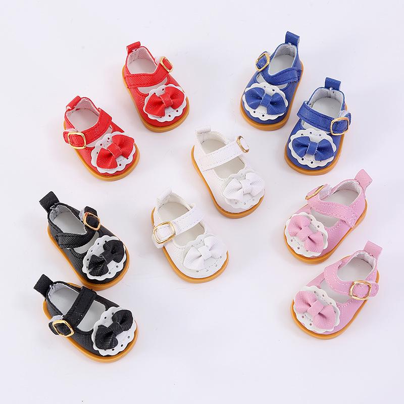 20cm Cotton Doll Bow Princess Shoes - Star Pattern Leather Dress-up Accessories