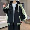 Spring and Autumn New Jacket Men's Loose Baseball Suit Hooded Jacket Teen Fashion Casual Top