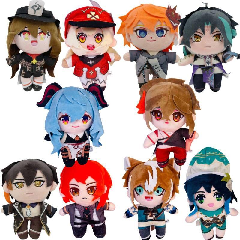 Genshin Ganyu Impact Klee Zhongli Hutao Plush Doll Stuffed Toy Gift Children