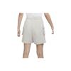 Nike Elastic High Waist Straight-Leg Casual Shorts Women Bottoms Grey DM6248-012
