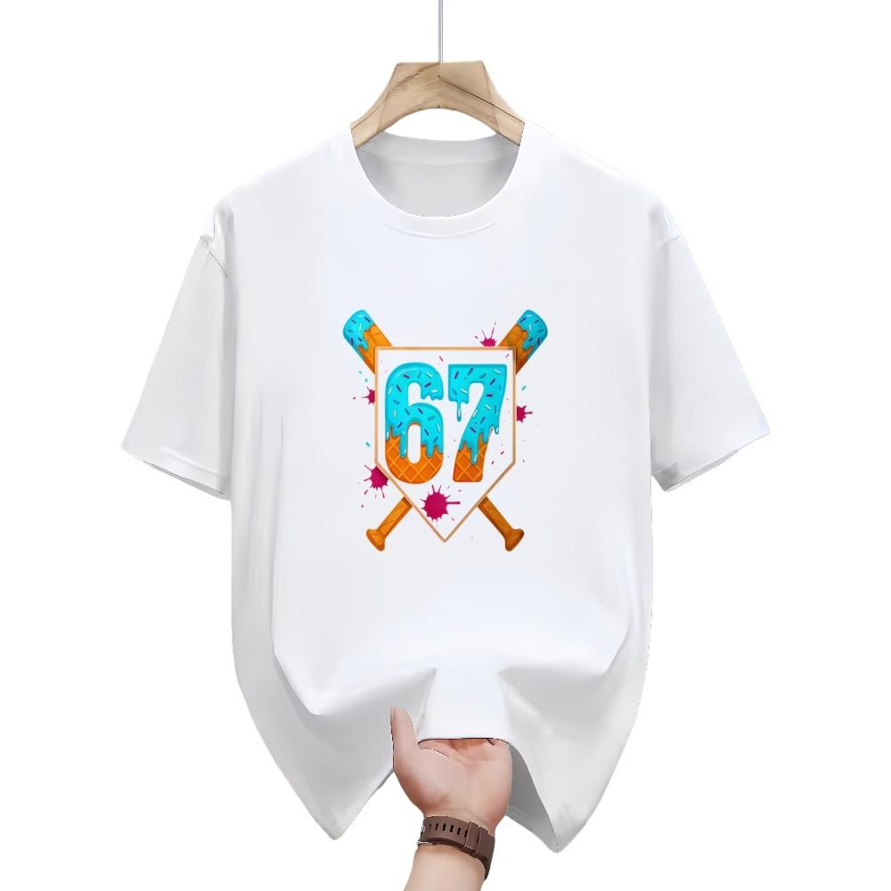 Baseball Ice Cream Drop No 67 Tshirt Hot Tshirt Mens and Womens Fashionable Roundneck Tshirt for Summer Wear