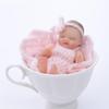 Cloveray 5-inch (12cm) Reborn Doll, Silicone, Full Body, Realistic Baby Doll, for Collection, Gift & Art (Pink)