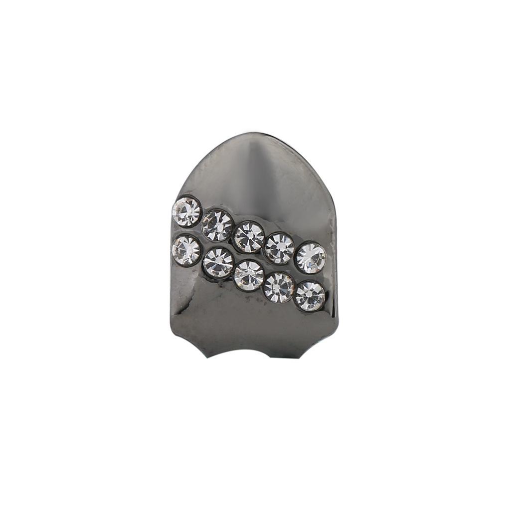Two-Row Herringbone Hip Hop Grillz with Copper and Micro-Inlaid Zirconia in Gold and Silver