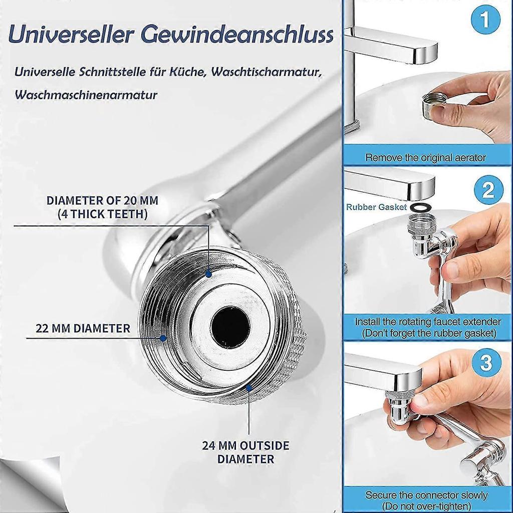 1080 Degree Swivelling Tap Aerator 22 Mm Internal Thread And 24 Mm External Thread Kitchen/bathroom Tap Attachment