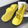 Fashion Retro Fashion Mary Jane Shoes Women Comfort Soft Sole Casual Shoes Female Yellow Elegant Brand Flat Shoes Zapatos De Mujer