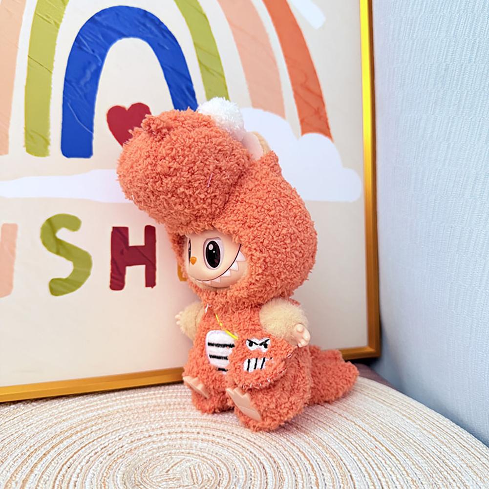 For 17cm Labubu Doll Clothes Fashion Clothes Overalls Doll Clothes Color Match Head Cover Dolls Accessories Cute Decoration Little Clothes