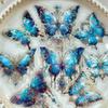 20pcs Ice Crystal Laser Butterfly Decorative PET Stickers Retro Handbook Material Scrapbooking Label Diary Journal Planner