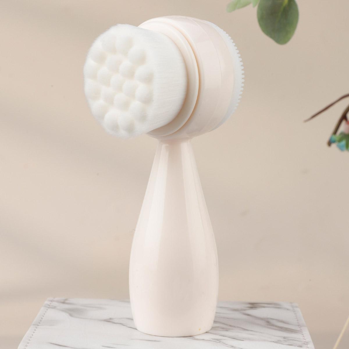 

1 Polka Dot Soft Bristle Facial Cleansing Brush Deep Cleaning Silicone Soft Bristle Manual белый