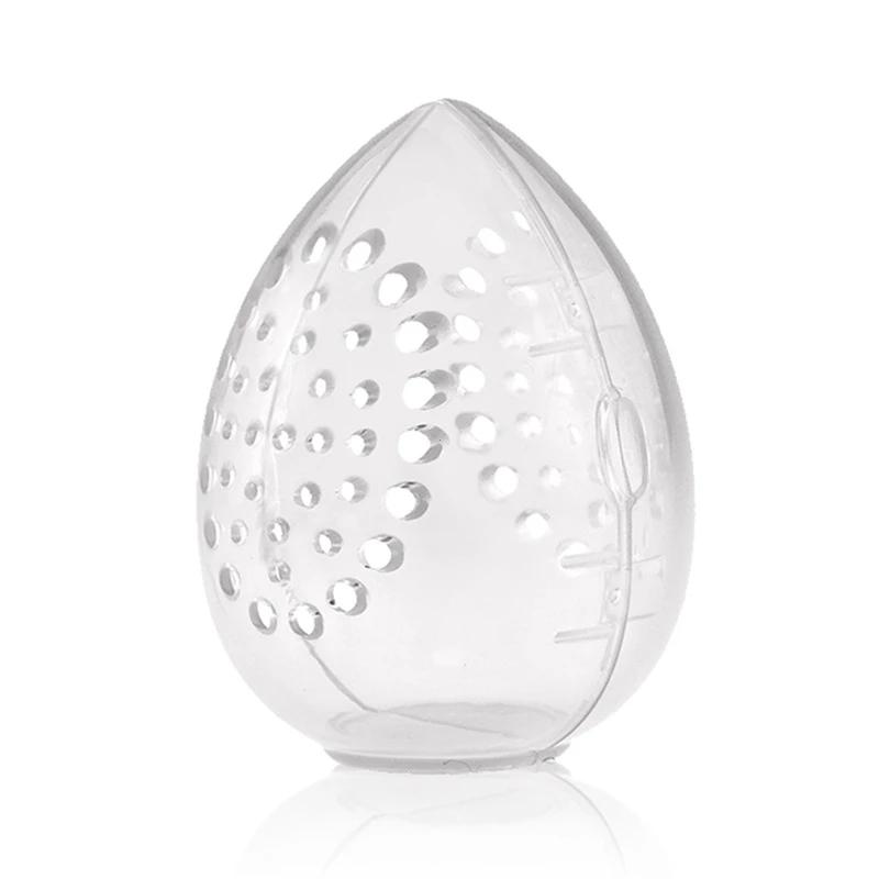 Leere Transparente Puffs Trockenbox Aufbewahrungskoffer Tragbarer Schwammständer Kosmetisches Eiförmiges Gestell Make-up Puderquasten Halter