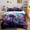 Colorful Octopus 3-Piece Set Bedding Duvet Cover Set Duvet Cover Pillowcases (1 * Duvet Cover 2 * Pillowcases, without duvet insert)