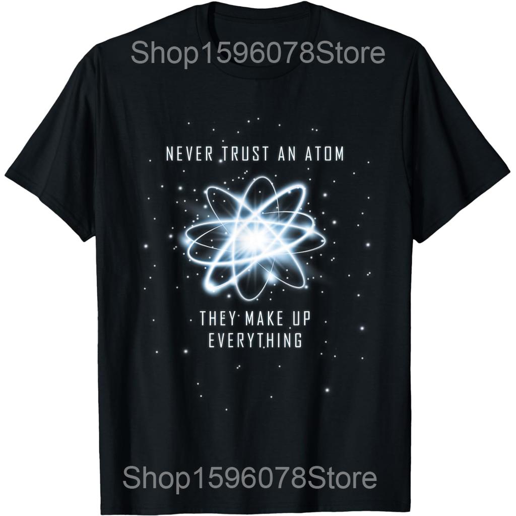 Cool Atom Art Men Women Biology Physics Chemistry Teacher T Shirts Humor Streetwear Tee Shirt Short Sleeve Unisex Loose Clothing