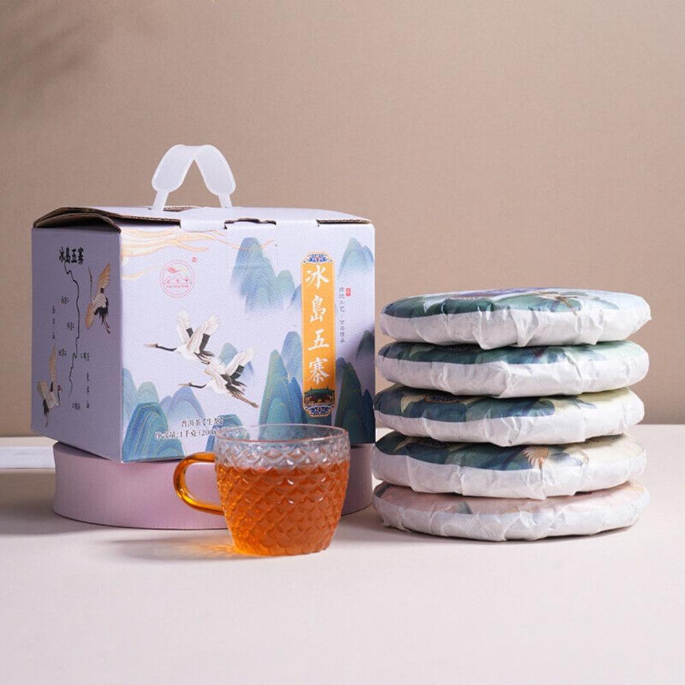 

Five Villages Raw Pu-erh Tea - Yunnan Ancient Tree 5*200g Cakes per Box