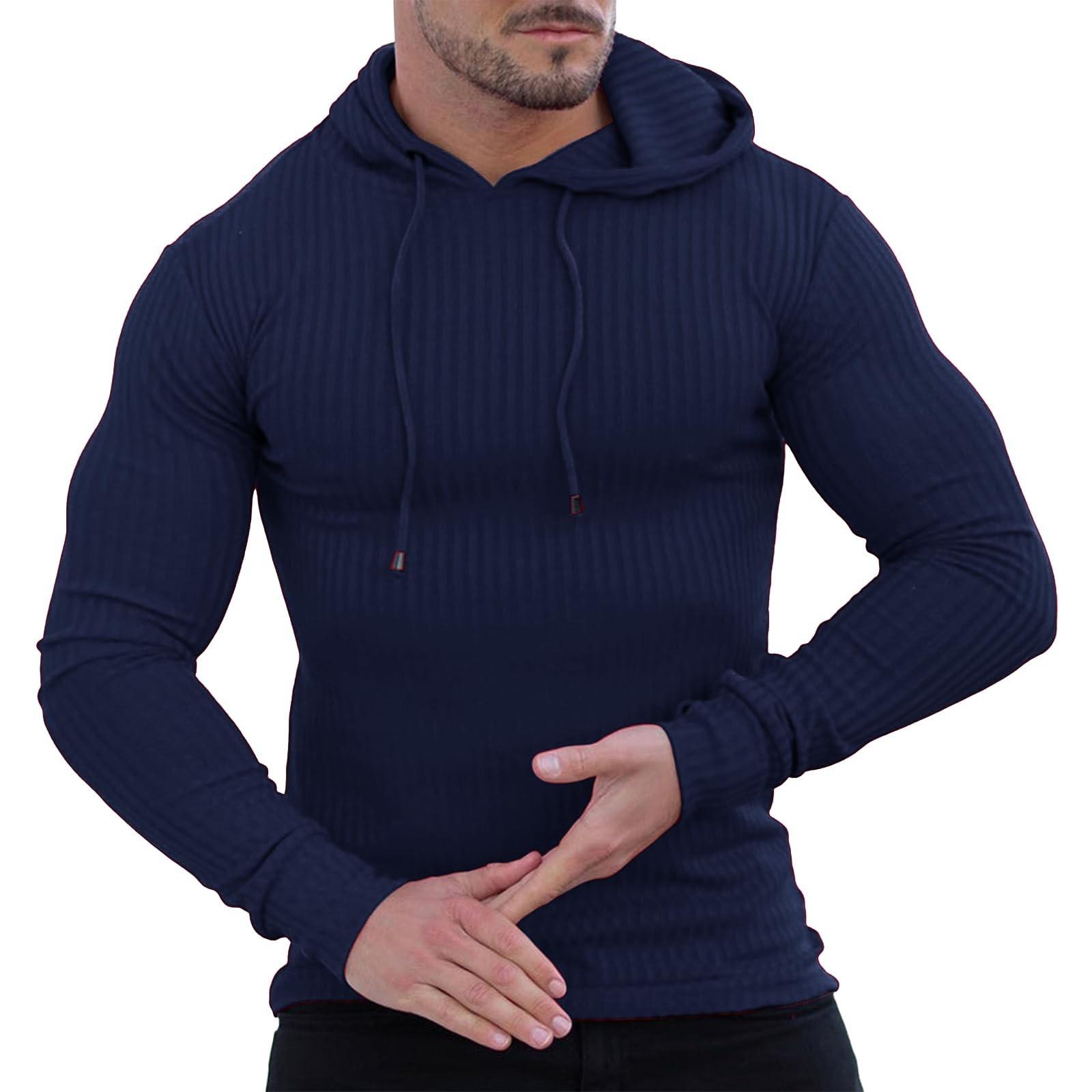 

Hoodie Herren Einfarbiges Langarm Casual Kapuzenpullover Shirts Sportshirt Mit Kapuze Freizeit Sweatshirt Outdoor Freizeitshirt XL тёмно-синий