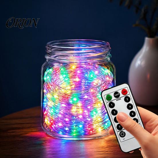 Remote Controlled Holiday Decor Copper Wire Fairy Lights with Remote, 8 Modes 10-Level Dimming Timer, Waterproof Dimmable Twinkle for Bedroom Battery